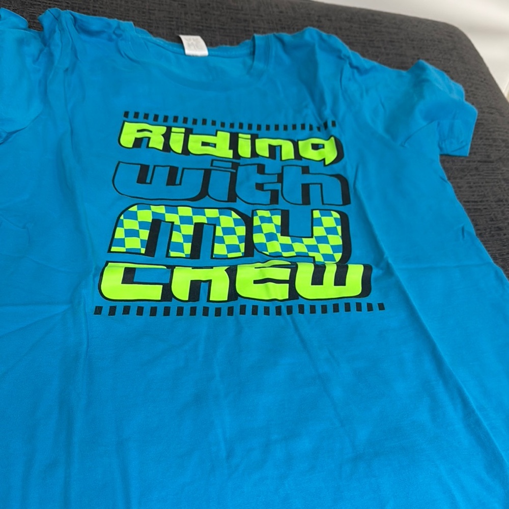 Blue Graphic Tee - Riding with My Crew